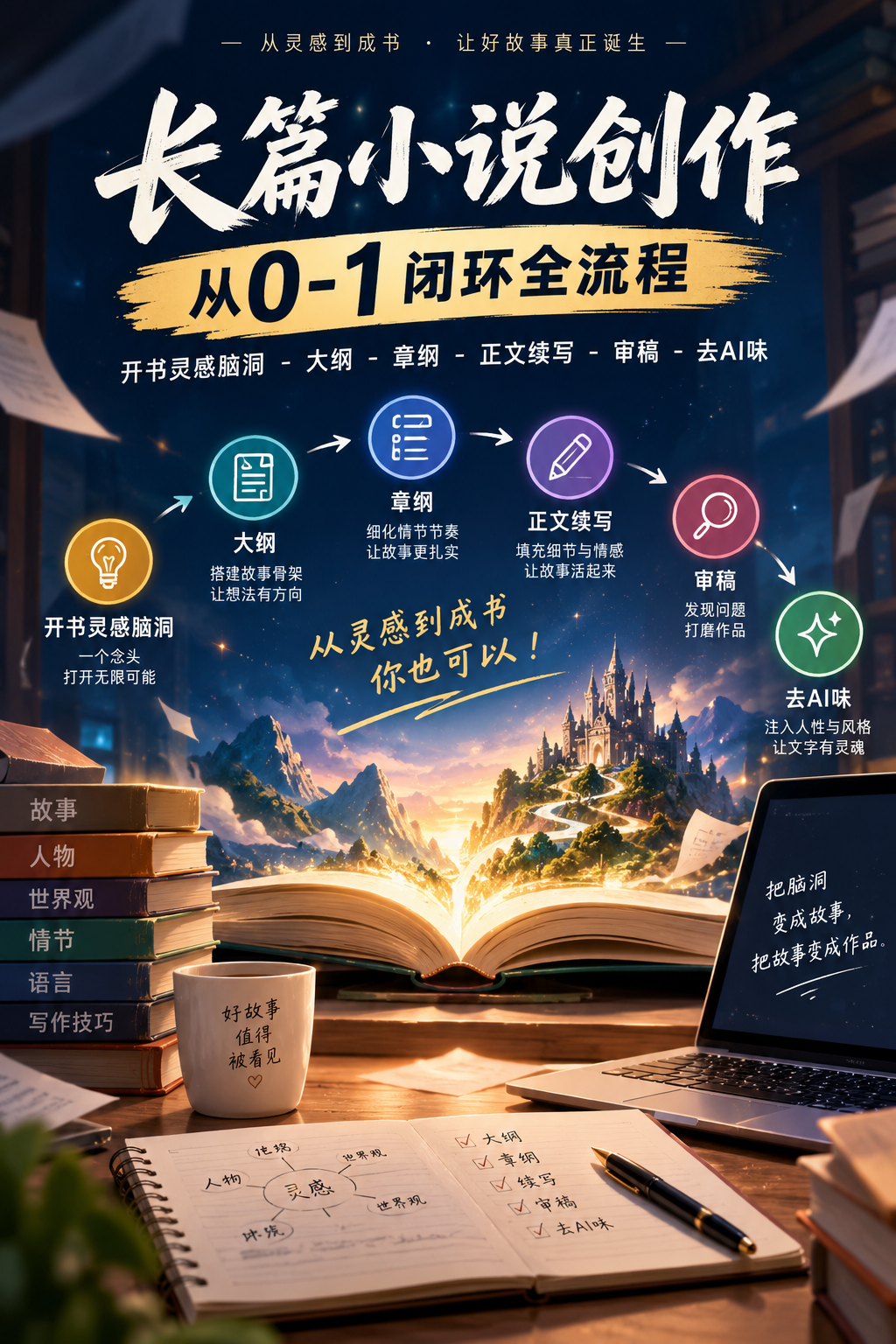 【鱼鱼】长篇小说创作从0-1闭环全流程🔥